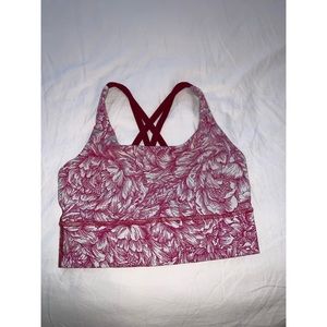 dark pink floral lululemon sports bra size 4!